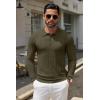 imageCOOFANDY Men Knit Long Sleeve Polo Shirts Casual Dress Collared Sweater Pullover Button Down Golf Polo ShirtsOlive Green