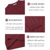 imageCOOFANDY Men Knit Long Sleeve Polo Shirts Casual Dress Collared Sweater Pullover Button Down Golf Polo ShirtsWine Red
