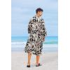 imageCOOFANDY Men Lightweight 2 Piece Kimono Robe with Shorts Japanese Robes Casual Open Front Long Cardigan With BeltBlackleaves