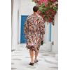 imageCOOFANDY Men Lightweight 2 Piece Kimono Robe with Shorts Japanese Robes Casual Open Front Long Cardigan With BeltBlackpaisley Print