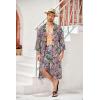 imageCOOFANDY Men Lightweight 2 Piece Kimono Robe with Shorts Japanese Robes Casual Open Front Long Cardigan With BeltGreenpaisley Print