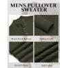 imageCOOFANDY Men Mock Neck Button Sweater Casual Knitted Sweaters Fashion Henley SweaterArmy Green