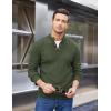 imageCOOFANDY Men Mock Neck Button Sweater Casual Knitted Sweaters Fashion Henley SweaterArmy Green