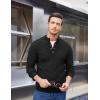 imageCOOFANDY Men Mock Neck Button Sweater Casual Knitted Sweaters Fashion Henley SweaterBlack