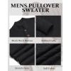 imageCOOFANDY Men Mock Neck Button Sweater Casual Knitted Sweaters Fashion Henley SweaterBlack
