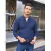 imageCOOFANDY Men Mock Neck Button Sweater Casual Knitted Sweaters Fashion Henley SweaterBlue