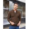 imageCOOFANDY Men Mock Neck Button Sweater Casual Knitted Sweaters Fashion Henley SweaterBrown