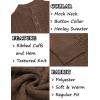 imageCOOFANDY Men Mock Neck Button Sweater Casual Knitted Sweaters Fashion Henley SweaterBrown