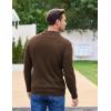 imageCOOFANDY Men Mock Neck Button Sweater Casual Knitted Sweaters Fashion Henley SweaterBrown