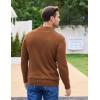 imageCOOFANDY Men Mock Neck Button Sweater Casual Knitted Sweaters Fashion Henley SweaterCaramel