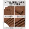 imageCOOFANDY Men Mock Neck Button Sweater Casual Knitted Sweaters Fashion Henley SweaterCaramel