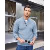 imageCOOFANDY Men Mock Neck Button Sweater Casual Knitted Sweaters Fashion Henley SweaterClear Blue