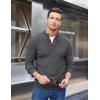 imageCOOFANDY Men Mock Neck Button Sweater Casual Knitted Sweaters Fashion Henley SweaterDark Gray