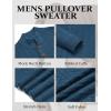 imageCOOFANDY Men Mock Neck Button Sweater Casual Knitted Sweaters Fashion Henley SweaterDeep Blue