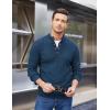 imageCOOFANDY Men Mock Neck Button Sweater Casual Knitted Sweaters Fashion Henley SweaterDeep Blue