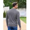 imageCOOFANDY Men Mock Neck Button Sweater Casual Knitted Sweaters Fashion Henley SweaterGray