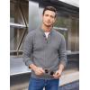 imageCOOFANDY Men Mock Neck Button Sweater Casual Knitted Sweaters Fashion Henley SweaterGray