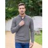 imageCOOFANDY Men Mock Neck Button Sweater Casual Knitted Sweaters Fashion Henley SweaterGray