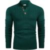 imageCOOFANDY Men Mock Neck Button Sweater Casual Knitted Sweaters Fashion Henley SweaterGreen