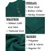 imageCOOFANDY Men Mock Neck Button Sweater Casual Knitted Sweaters Fashion Henley SweaterGreen