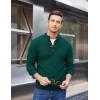 imageCOOFANDY Men Mock Neck Button Sweater Casual Knitted Sweaters Fashion Henley SweaterGreen