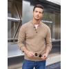 imageCOOFANDY Men Mock Neck Button Sweater Casual Knitted Sweaters Fashion Henley SweaterKhaki