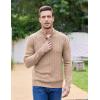 imageCOOFANDY Men Mock Neck Button Sweater Casual Knitted Sweaters Fashion Henley SweaterKhaki
