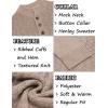 imageCOOFANDY Men Mock Neck Button Sweater Casual Knitted Sweaters Fashion Henley SweaterKhaki