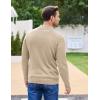 imageCOOFANDY Men Mock Neck Button Sweater Casual Knitted Sweaters Fashion Henley SweaterLight Khaki