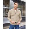 imageCOOFANDY Men Mock Neck Button Sweater Casual Knitted Sweaters Fashion Henley SweaterLight Khaki