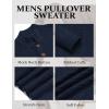 imageCOOFANDY Men Mock Neck Button Sweater Casual Knitted Sweaters Fashion Henley SweaterNavy Blue