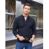 imageCOOFANDY Men Mock Neck Button Sweater Casual Knitted Sweaters Fashion Henley SweaterNavy Blue