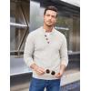 imageCOOFANDY Men Mock Neck Button Sweater Casual Knitted Sweaters Fashion Henley SweaterWhite