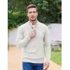 imageCOOFANDY Men Mock Neck Button Sweater Casual Knitted Sweaters Fashion Henley SweaterWhite