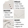 imageCOOFANDY Men Mock Neck Button Sweater Casual Knitted Sweaters Fashion Henley SweaterWhite