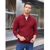imageCOOFANDY Men Mock Neck Button Sweater Casual Knitted Sweaters Fashion Henley SweaterWine Red