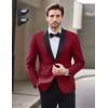 imageCOOFANDY Men Tuxedo Jacket Slim Fit Blazer Suit Jacket Prom Dinner Party WeddingDark Red