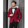 imageCOOFANDY Men Tuxedo Jacket Slim Fit Blazer Suit Jacket Prom Dinner Party WeddingDark Red