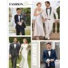 imageCOOFANDY Men Tuxedo Jacket Slim Fit Blazer Suit Jacket Prom Dinner Party WeddingDark Red