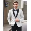 imageCOOFANDY Men Tuxedo Jacket Slim Fit Blazer Suit Jacket Prom Dinner Party WeddingWhite