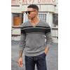 imageCOOFANDY Men V Neck Dress Sweater Knit Long Sleeve Casual Slim Fit Pullover SweaterBlack  Heather Grey