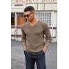 imageCOOFANDY Men V Neck Dress Sweater Knit Long Sleeve Casual Slim Fit Pullover SweaterDark Khaki