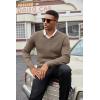 imageCOOFANDY Men V Neck Dress Sweater Knit Long Sleeve Casual Slim Fit Pullover SweaterDark Khaki