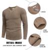 imageCOOFANDY Men V Neck Dress Sweater Knit Long Sleeve Casual Slim Fit Pullover SweaterDark Khaki