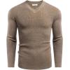 imageCOOFANDY Men V Neck Dress Sweater Knit Long Sleeve Casual Slim Fit Pullover SweaterDark Khaki