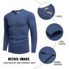 imageCOOFANDY Men V Neck Dress Sweater Knit Long Sleeve Casual Slim Fit Pullover SweaterDeep Blue