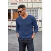imageCOOFANDY Men V Neck Dress Sweater Knit Long Sleeve Casual Slim Fit Pullover SweaterDeep Blue