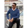 imageCOOFANDY Men V Neck Dress Sweater Knit Long Sleeve Casual Slim Fit Pullover SweaterDeep Blue