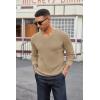 imageCOOFANDY Men V Neck Dress Sweater Knit Long Sleeve Casual Slim Fit Pullover SweaterKhaki