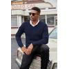 imageCOOFANDY Men V Neck Dress Sweater Knit Long Sleeve Casual Slim Fit Pullover SweaterNavy Blue